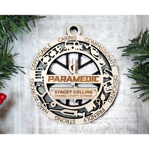 PARAMEDIC Ornament Personalized First Responder Christmas Gift - Picture 5 of 5